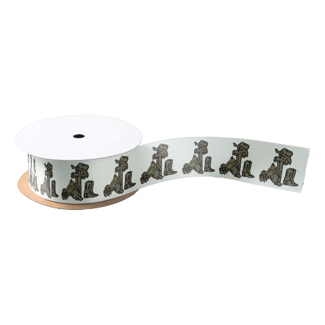 Western Craft Or Gift Wrap Ribbon Cowboy Cross (Spool)
