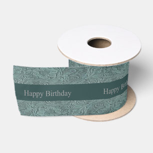 Western Craft Or Gift Wrap Ribbon Leather Print