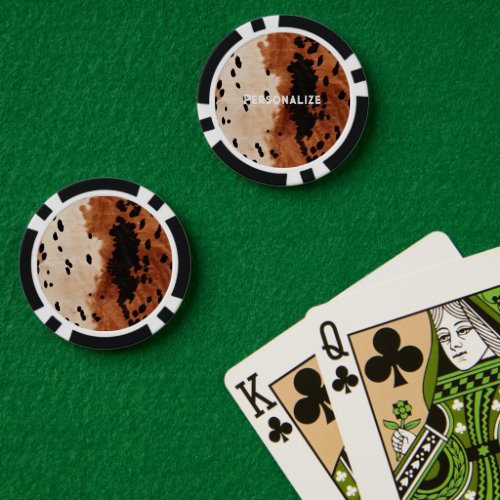 Western Cream Brown Cowboy Cowhide Poker Chips