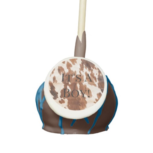 Western Cream Brown Cowhide Cake Pops (Front)