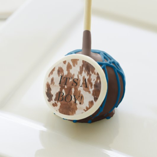Western Cream Brown Cowhide Cake Pops (Front Insitu)