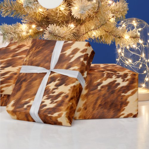 Western Cream Brown Cowhide Wrapping Paper