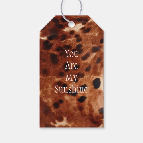 Western Cream Spotted Brown Black Cowhide Gift Tags