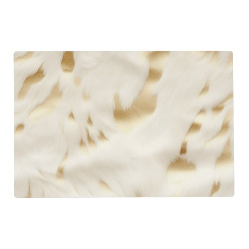 Western Cream White Gold Cowhide Placemat