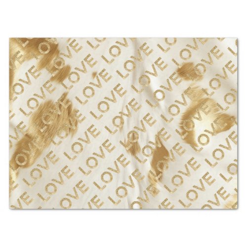 Western Cream White Gold Glitz Love Tissue Paper