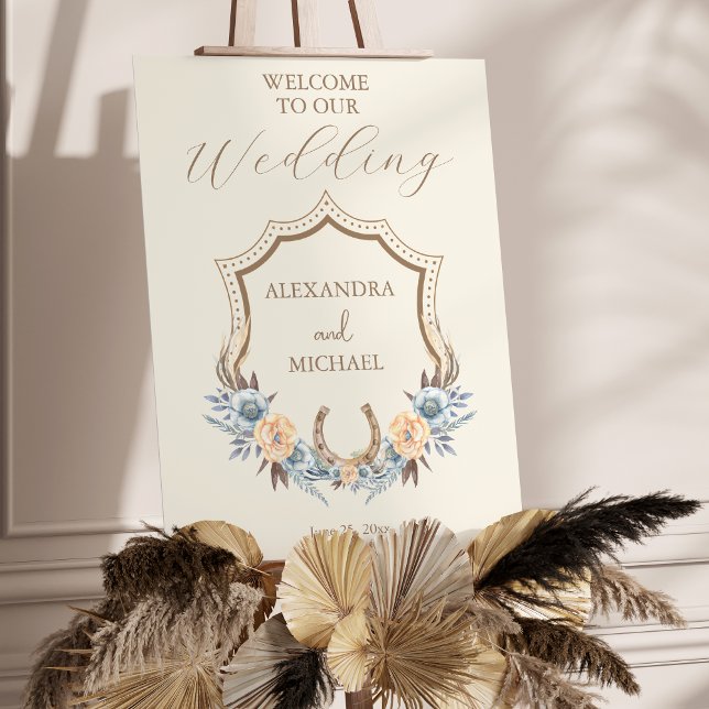 Western Crest Country Bohemian Floral Wedding Foam Board (Creator Uploaded)