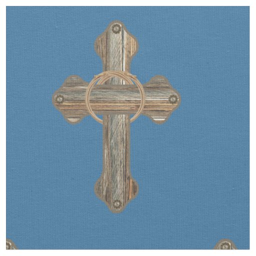 Western Cross Barnwood  Ropes and Conchos Fabric