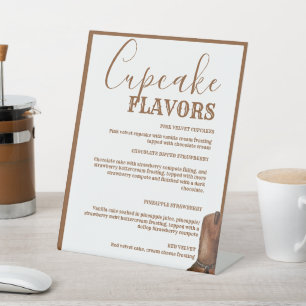 Western Cupcake wedding menu sign dessert sign