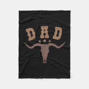 Western Dad First Second Birthday Cowboy Family Ma Fleece Blanket