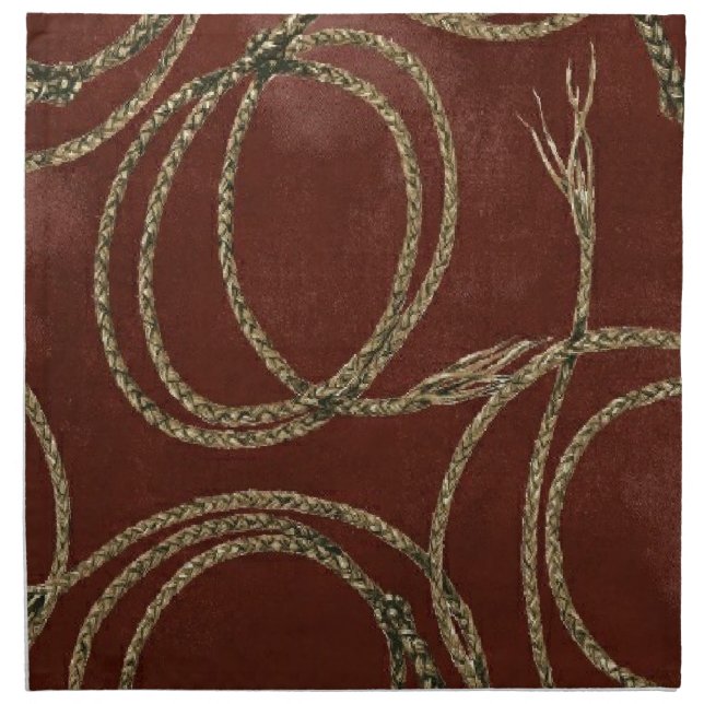 Western Decor' Rope Red American MoJo Napkins (Front)