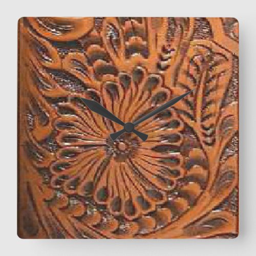 Western Decor Tool Leather Print Wall Clock