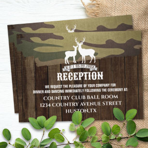 Western Deer The Hunt Is Over Wedding Direction Enclosure Card