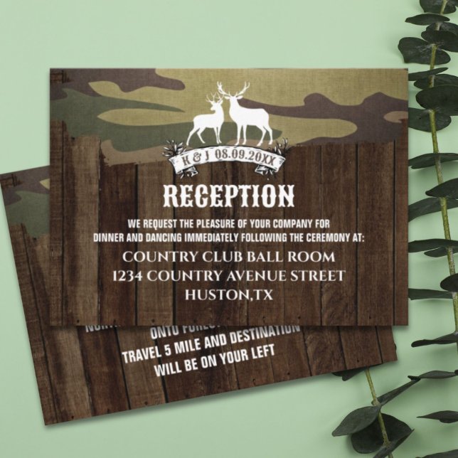 Western Deer The Hunt Is Over Wedding Direction Enclosure Card (Western Deer The Hunt Is Over Wedding Direction Enclosure Card)