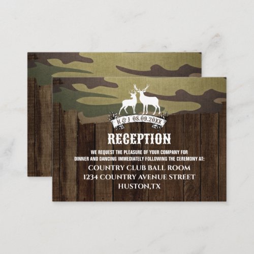 Western Deer The Hunt Is Over Wedding Direction Enclosure Card