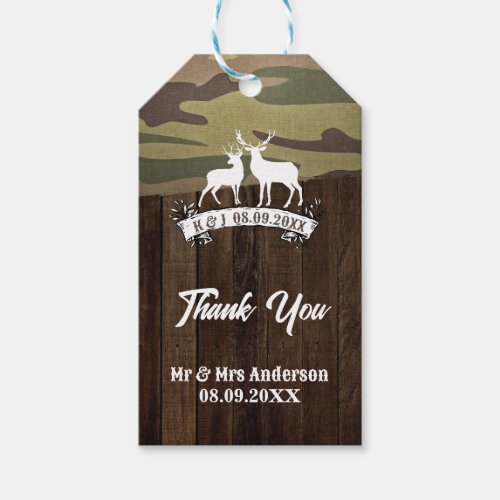 Western Deer The Hunt Is Over Wedding  Gift Tags