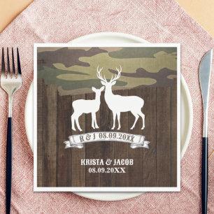 Western Deer The Hunt Is Over Wedding  Napkins