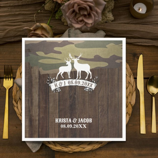 Western Deer The Hunt Is Over Wedding  Napkins (Western Deer The Hunt Is Over Wedding Napkins)