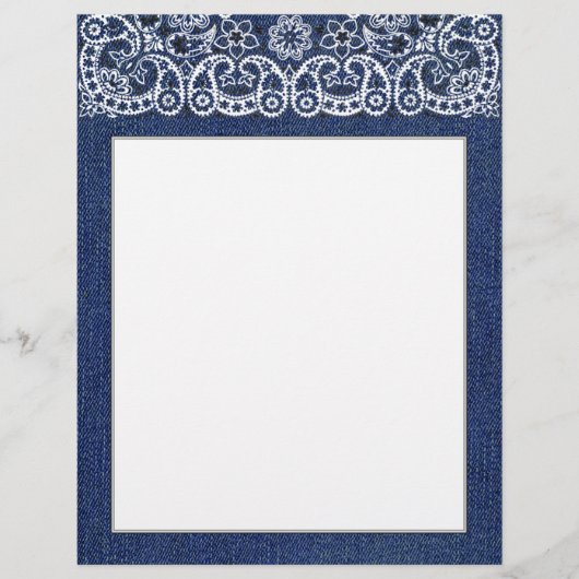 Western Denim and Bandana Letterhead stationary (Front)