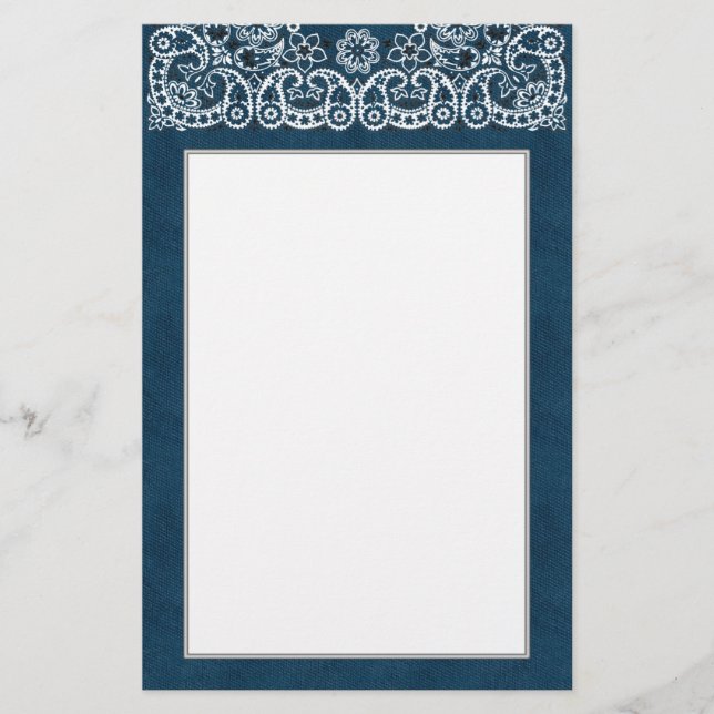 Western Denim and Bandana Stationary Stationery (Front)