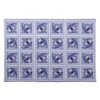 Western Denim Blue Delft Tile  Cloth Placemat