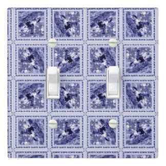 Western Denim Blue Delft Tile  Light Switch Cover