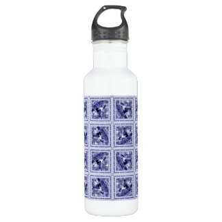 Western Denim Blue Delft Tile Stainless Steel Water Bottle