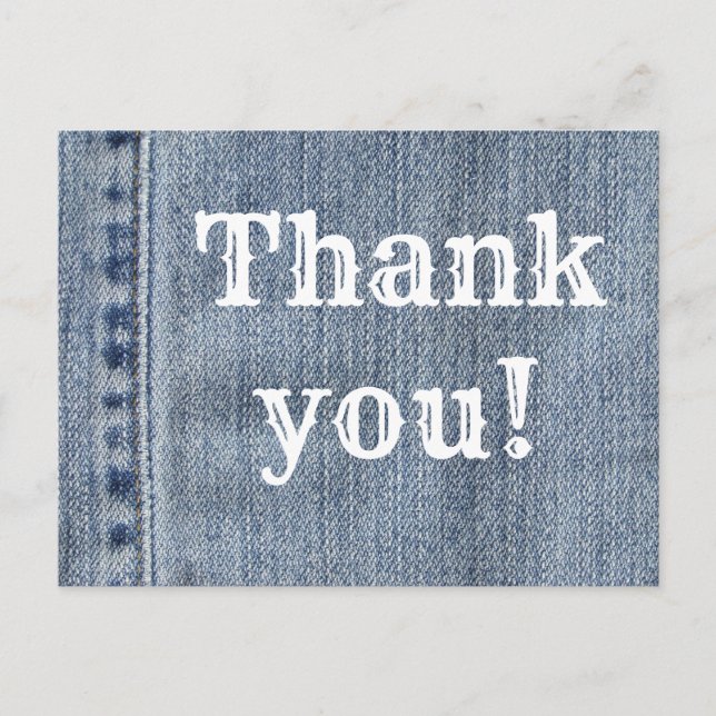 Western Denim Thank You Postcard (Front)