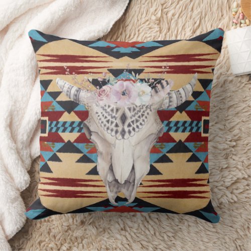 Western Desert Boho Style Jumbo Throw Pillow