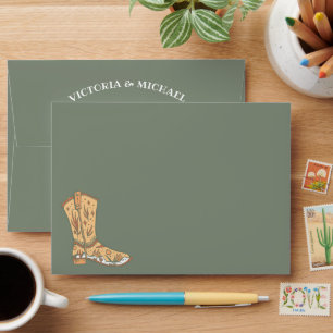 Western Desert Cactus Cowboy Envelope