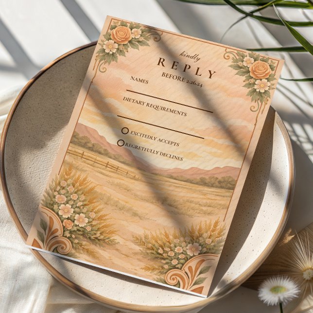 Western Desert Canyon Wedding RSVP Card (Creator Uploaded)