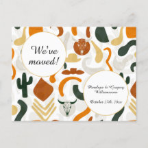 Western, desert, cowboy boho, change of address