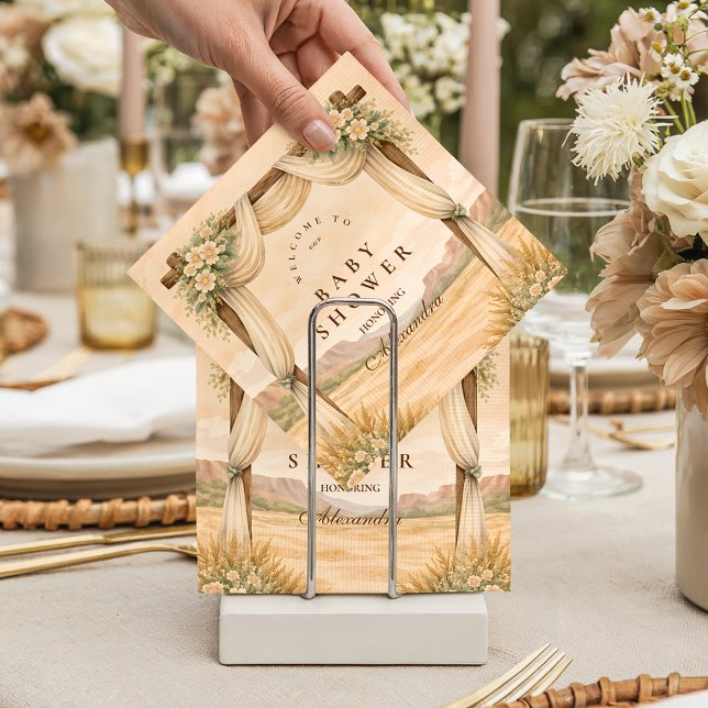 Western Desert Floral Arch Baby Shower Napkins (Creator Uploaded)
