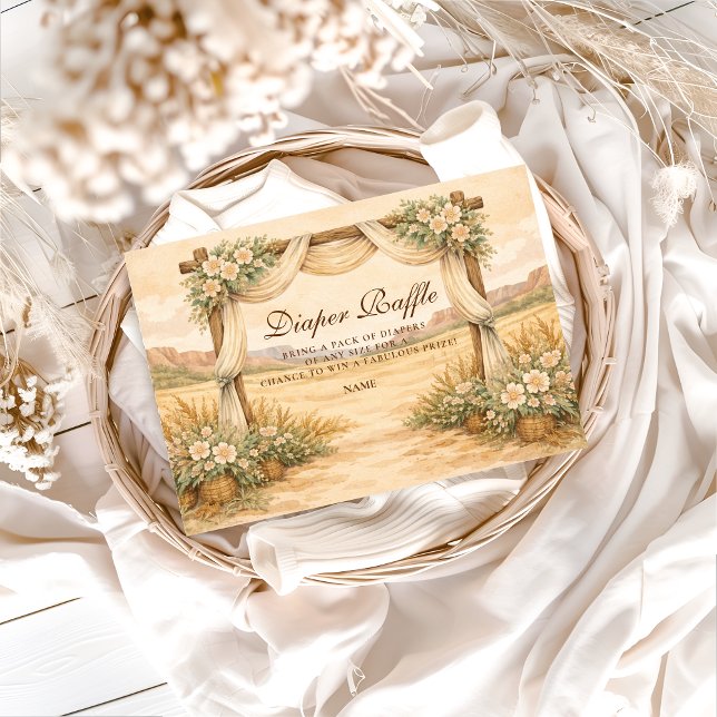 Western Desert Floral Arch Diapper Raffle  Enclosure Card (Creator Uploaded)