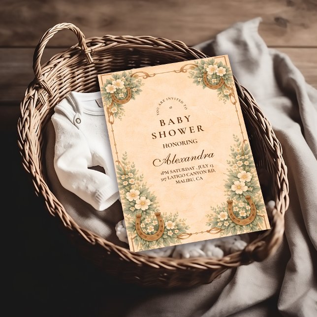 Western Desert Horseshoe Baby Shower Invitation (Creator Uploaded)