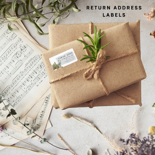  Western desert  landscape cactus return address  Label (Creator Uploaded)