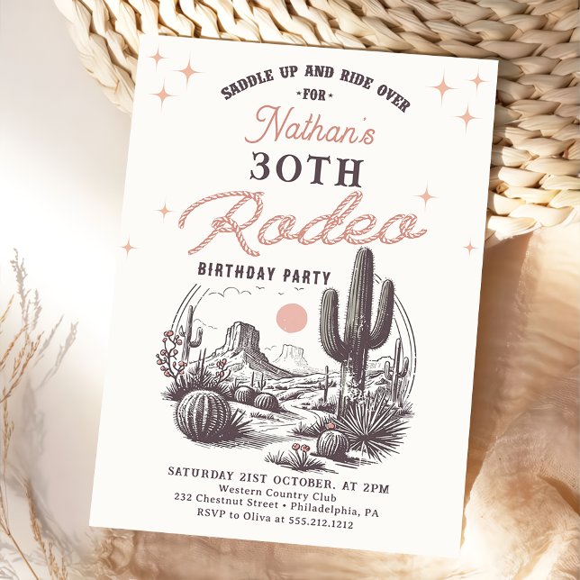 Western Desert Rodeo 30th Birthday Invitation (Creator Uploaded)