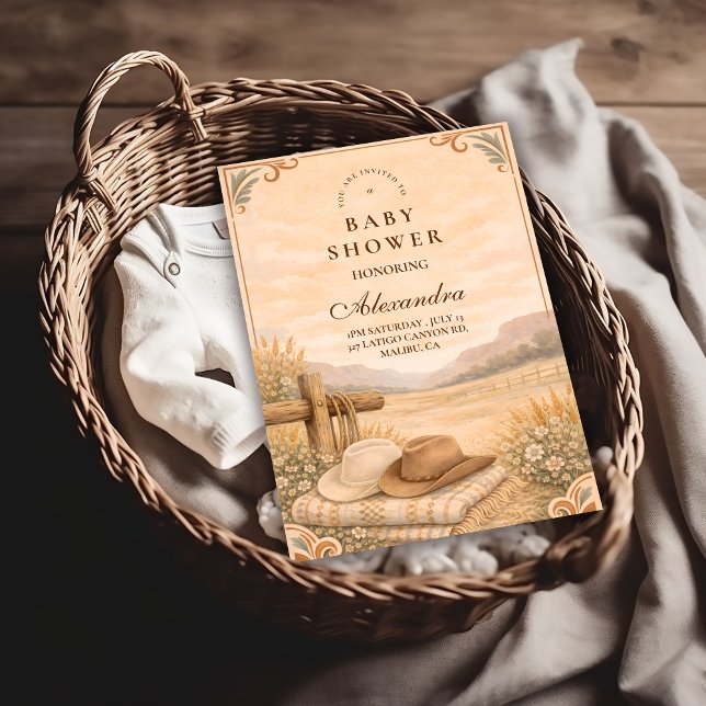 Western Desert Saddle Baby Shower Invitation (Creator Uploaded)