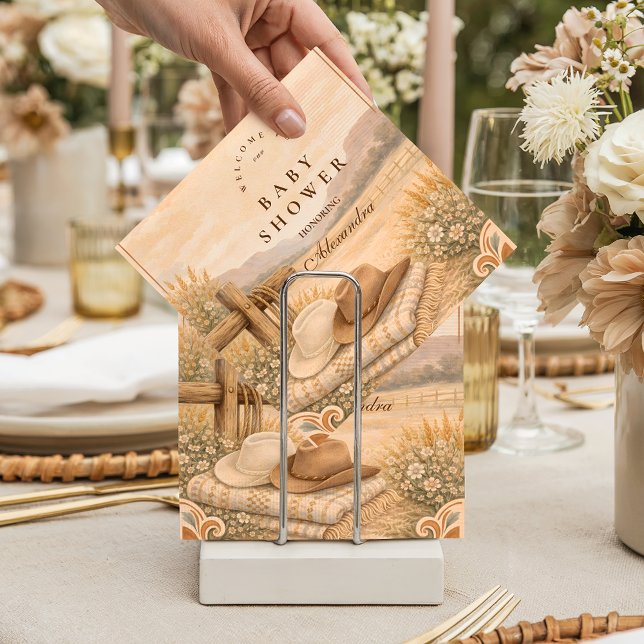 Western Desert Saddle Baby Shower Napkins (Creator Uploaded)