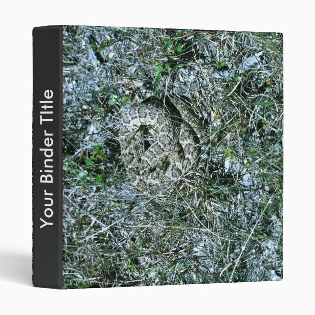 Western Diamondback Rattlesnake 3 Ring Binder (Front/Spine)