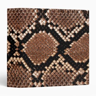 Western Diamondback Rattlesnake Skin 3 Ring Binder