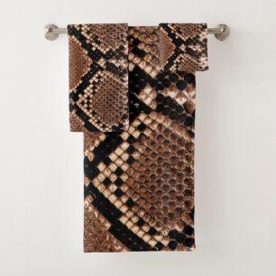 Western Diamondback Rattlesnake Skin Bath Towel Set