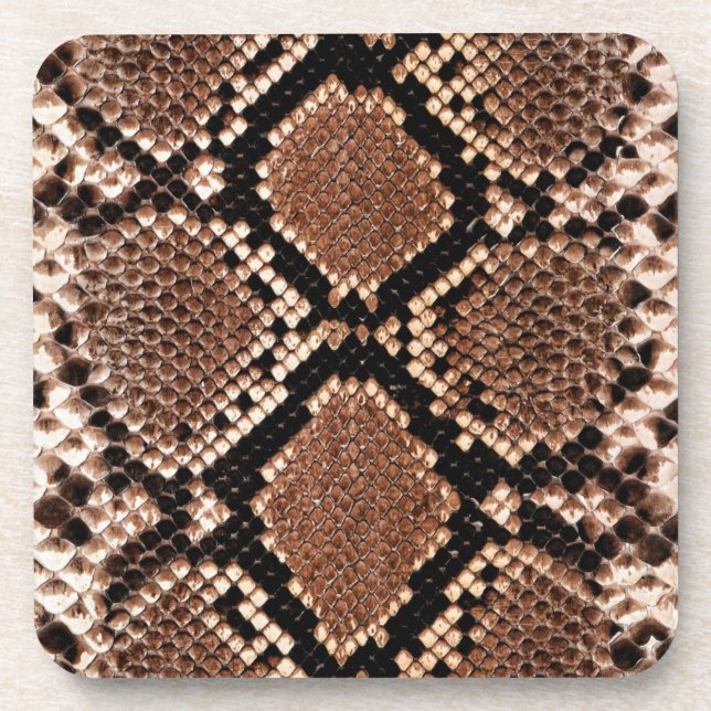 Western Diamondback Rattlesnake Skin Beverage Coaster (Front)