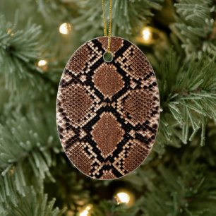 Western Diamondback Rattlesnake Skin Ceramic Ornament