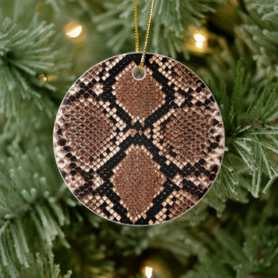 Western Diamondback Rattlesnake Skin Ceramic Ornament
