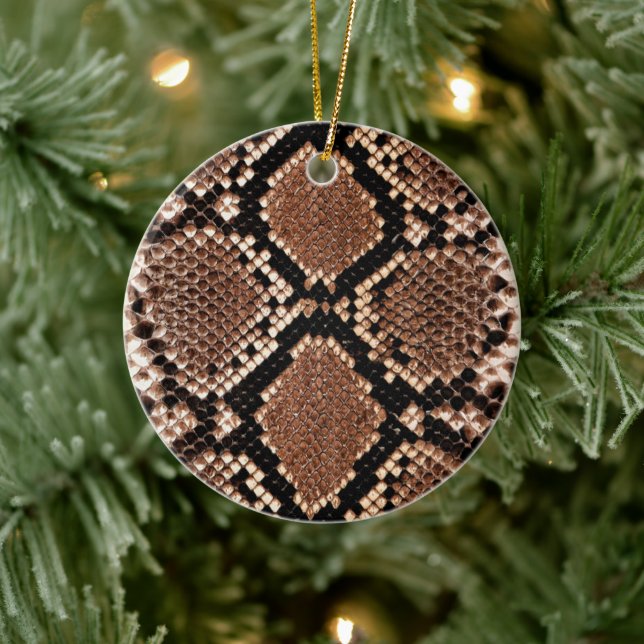 Western Diamondback Rattlesnake Skin Ceramic Ornament (Tree)