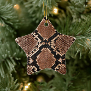Western Diamondback Rattlesnake Skin Ceramic Ornament