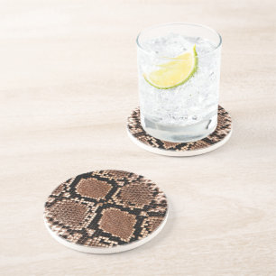 Western Diamondback Rattlesnake Skin Drink Coaster