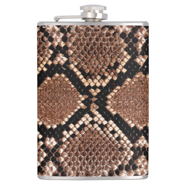 Western Diamondback Rattlesnake Skin Flask (Front)