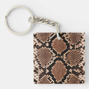 Western Diamondback Rattlesnake Skin Keychain