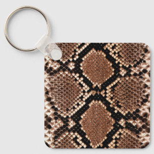 Western Diamondback Rattlesnake Skin Keychain